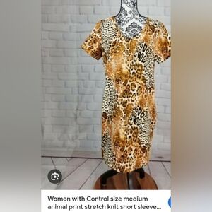 Animal Print Short Sleeve Dress